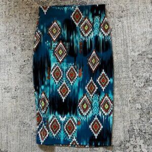 🧡3/15 Toska Geometric Stretchy Pencil Skirt Women's S